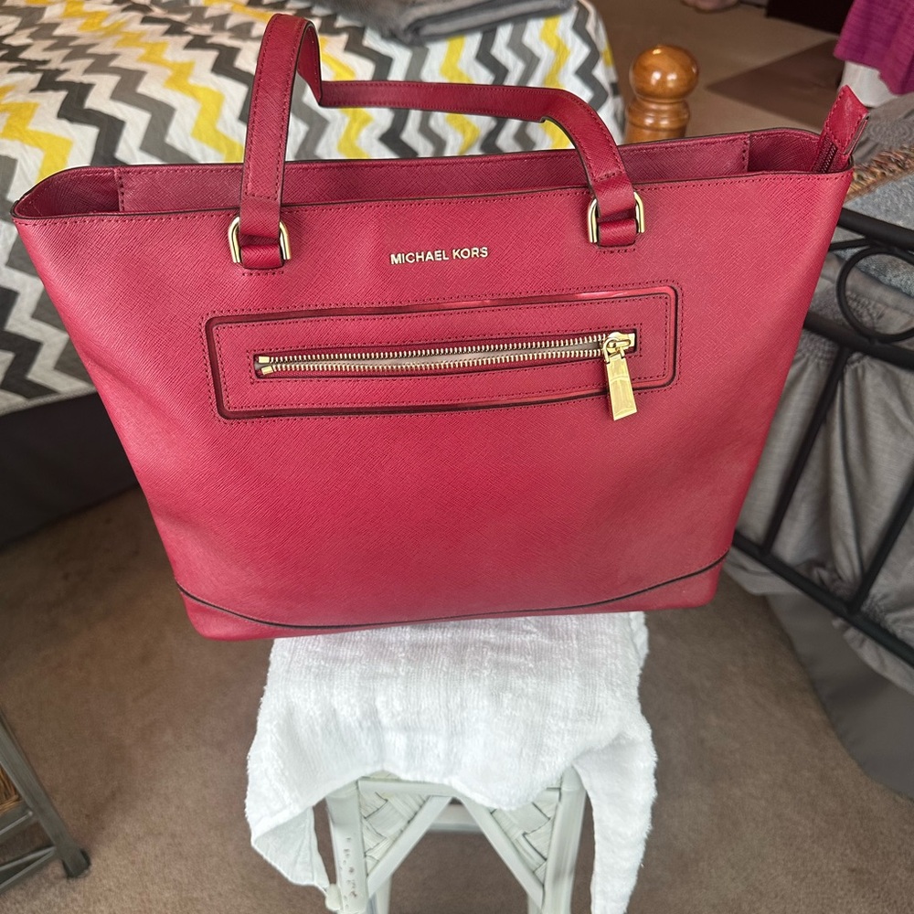 Michael Kors Red Tote Bag